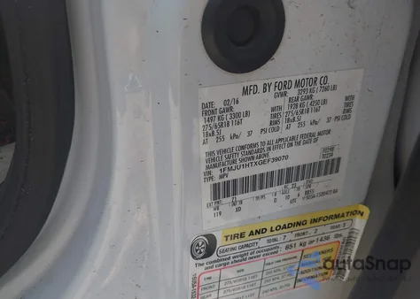 2016 Ford Expedition Xlt from USA, damaged, VIN 1FMJU1HTXGEF39070